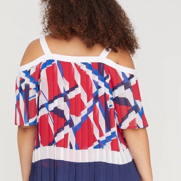 Lane Bryant Womens Sz 22 Pleated Multi Color - Picture 2 of 4